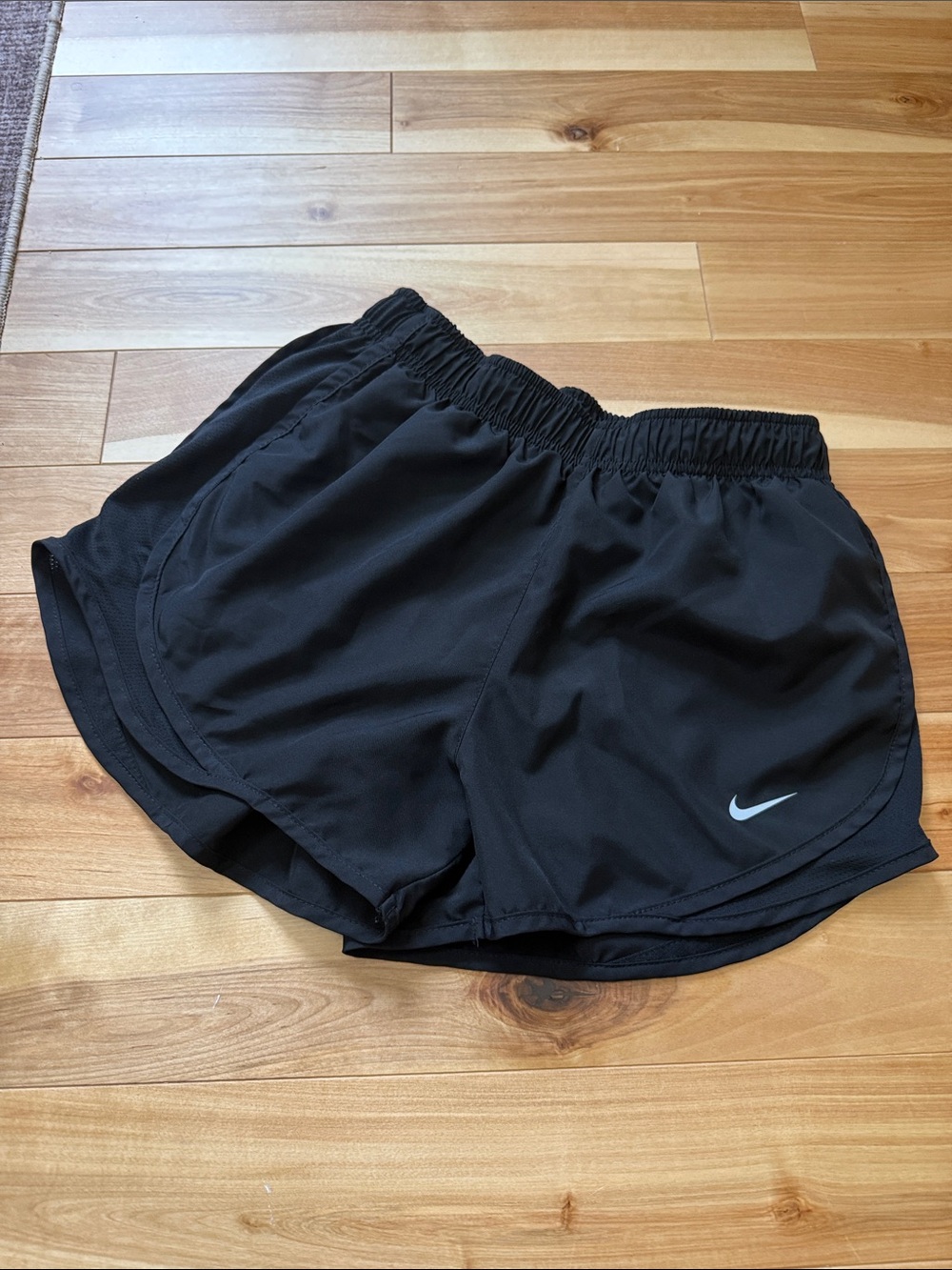 Nike Women’s Black Athletic Running Shorts with Reflective Swoosh